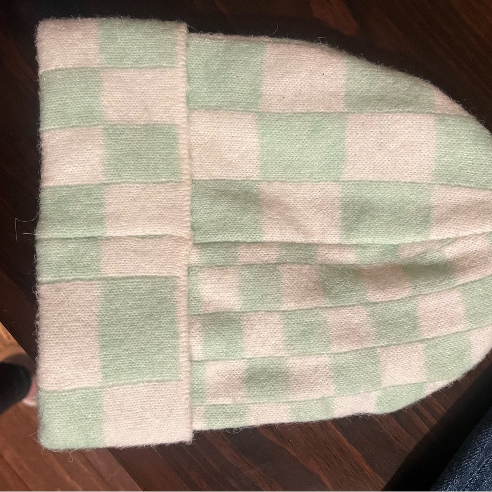 Like new cream and mint beanie by Anthropologie